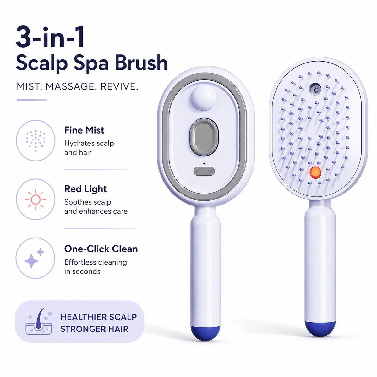 3-in-1 Scalp Spa: Red Light & Misting Detangler