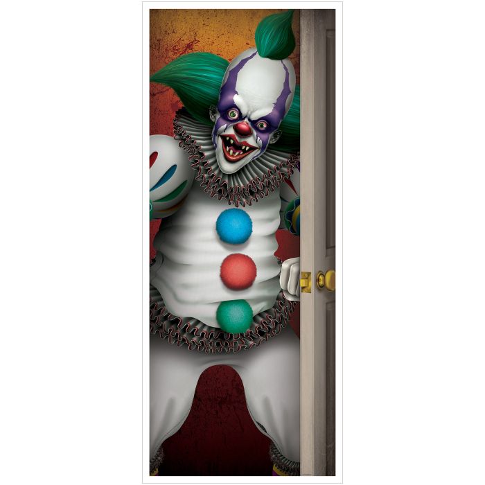 Creepy Clown Door Cover | Halloween Decor NYC | Haunted Home Decoration