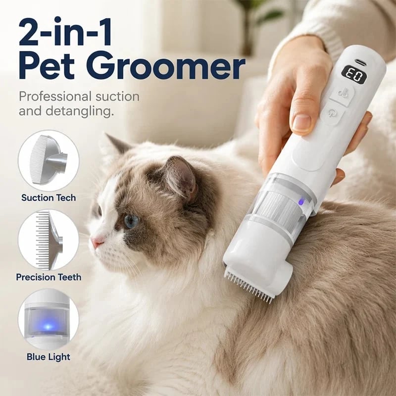 🐶 Electric Pet Hair Comb – Suction & Detangling Tool, Gentle Grooming for Dogs & Cats