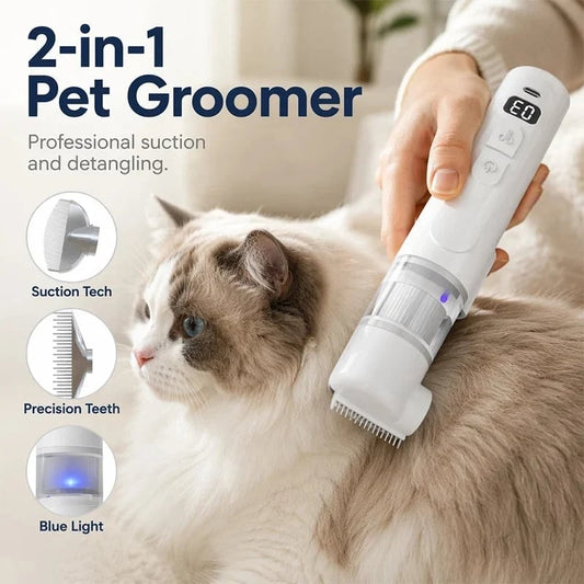 🐶 Electric Pet Hair Comb – Suction & Detangling Tool, Gentle Grooming for Dogs & Cats