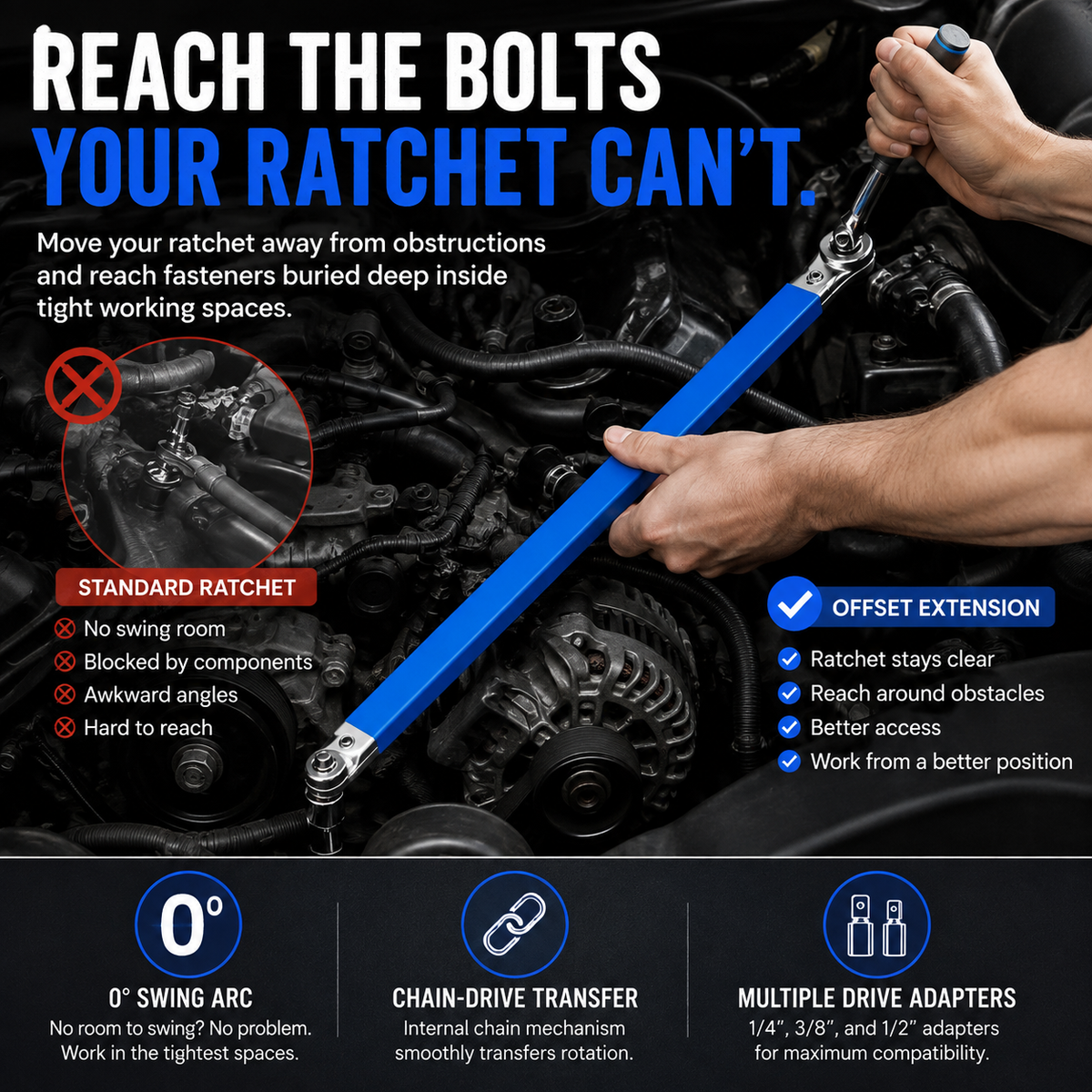 🔥 50% OFF Off -set Extension Wrench – Reach Tight Spaces with Ease