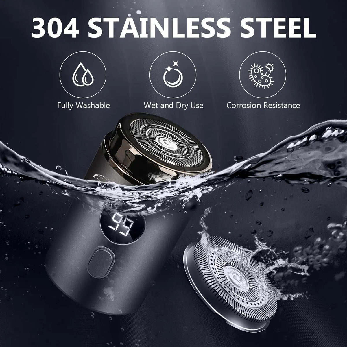 ⚡ Mini Electric Shaver – Pocket-Size Rechargeable Razor with LED Display