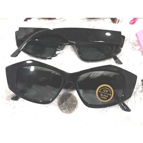 Funky Shaped Sunglasses w/ Glass Lens | Novelty Sunglasses NYC | Costume Eyewear