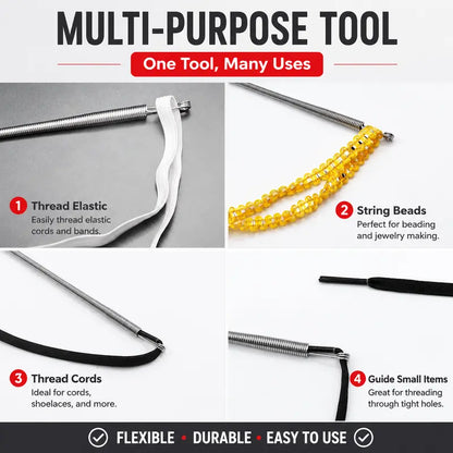 🧵 Flexible Drawstring Threader Tool – 5 PCS Stainless Steel Cord Repair Set
