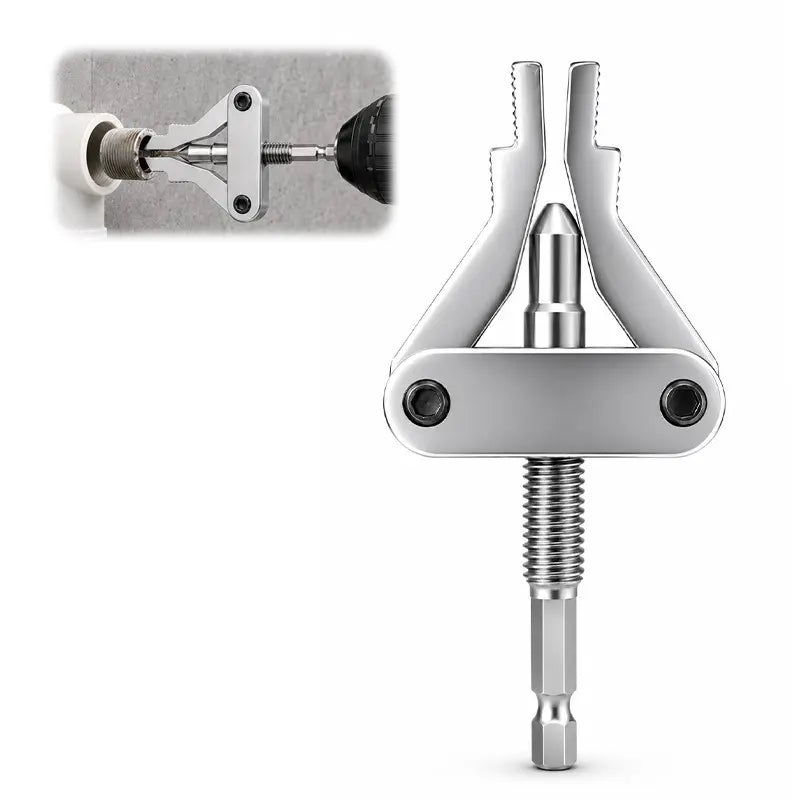 Broken Pipe Thread Extractor, Universal 1/2' 3/4' 1' Pipe Nipple Remover, Drill Powered Broken Thread Removal Tool for Rusty Faucet & Pipe Nipples