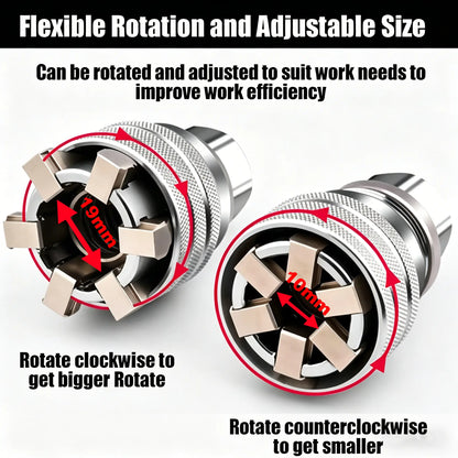 Universal Socket Wrench Tool – Self-Adjusting Multi-Size Socket for Ratchets & Power Drills | Heavy-Duty Repair Tool Gift for Men
