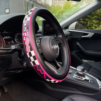 All-Season Breathable Steering Wheel Cover – Western Style, Non-Slip Grip, 14.3-14.6'