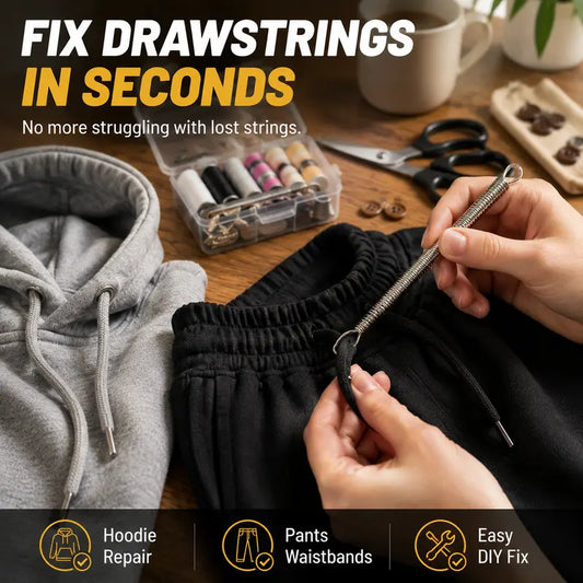 🧵 Flexible Drawstring Threader Tool – 5 PCS Stainless Steel Cord Repair Set