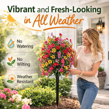 💐Weatherproof & No-Fade Outdoor Hanging Flowers