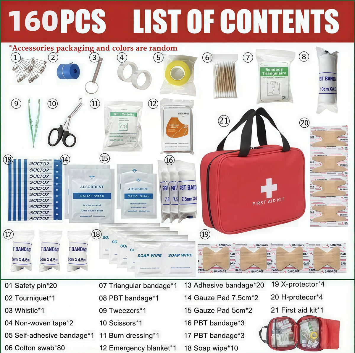 👩‍⚕️330-Piece Waterproof First Aid Kit for Home, Car & Outdoor Emergencies