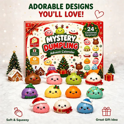 2026 Christmas 24-Day Advent Calendar Gift Set - Dumpling Squishies, Glitter Fidget Toys, Blind Box Quirky Whimsical Stress-Relief Indoor Recreation Gifts for Kids