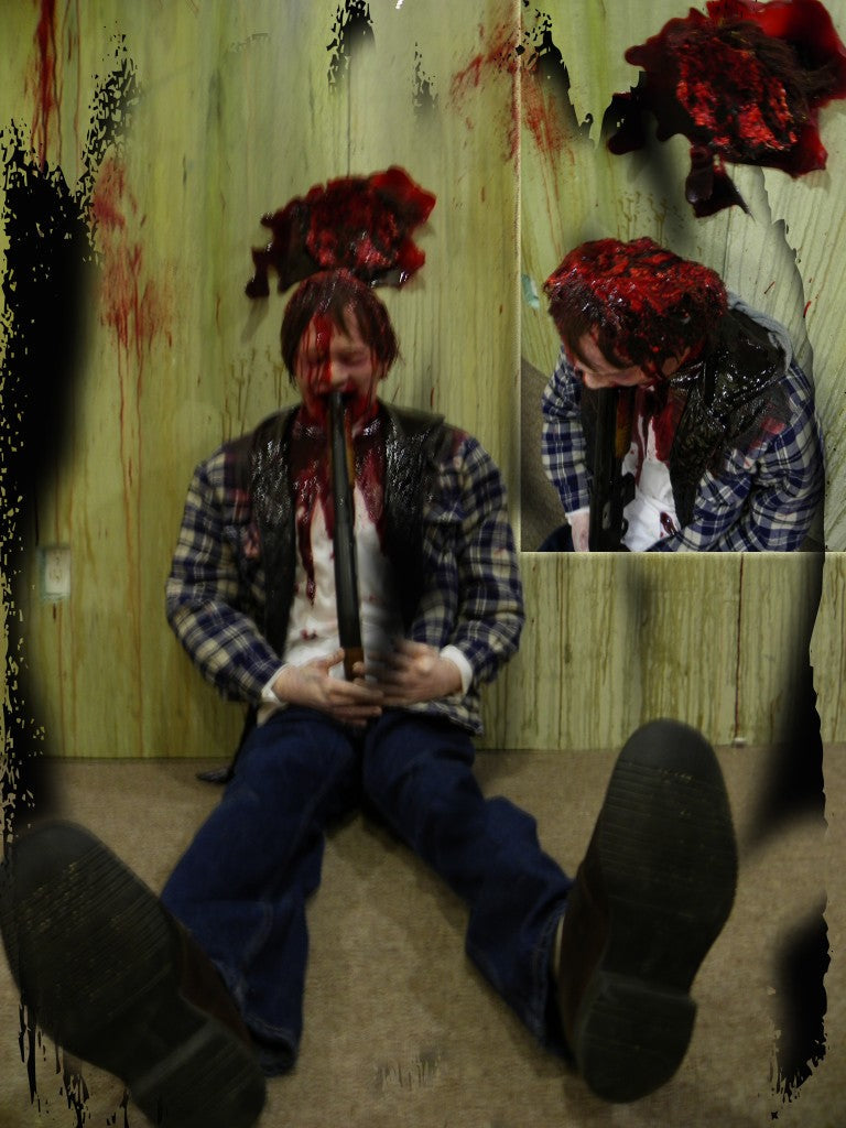 Shotgun Blast Victim - Life Sized Corpse Prop | Haunted House Prop NYC | Halloween Prop Store