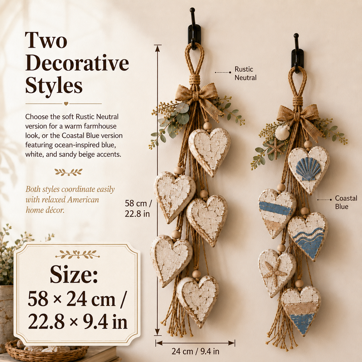 🤎 Hanging Heart Wall Decor - A Heartwarming Gift for Every Home