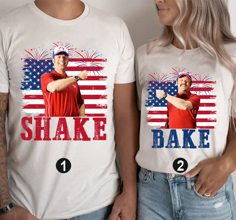 🇺🇸🔥2 - PACK Shake and Bake 4th Of July T-Shirt
