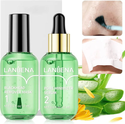 🌿 50% OFF Green Tea Blackhead Remover Kit ✨ 100 Pore Strips + Pore Care Serum