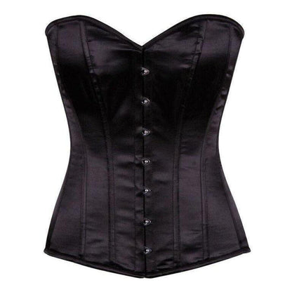 Lavish Black Satin Overbust Corset