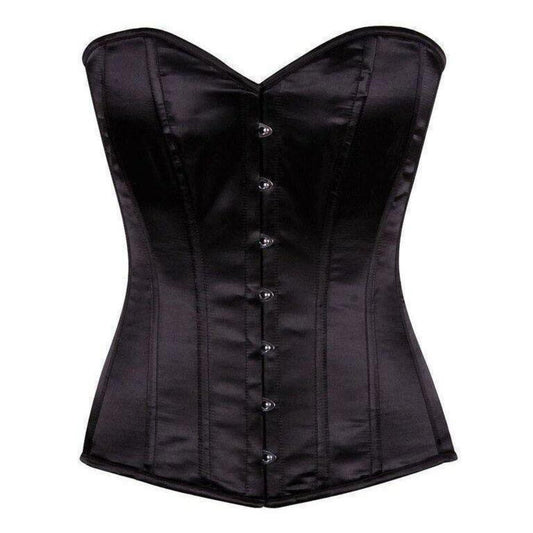 Lavish Black Satin Overbust Corset