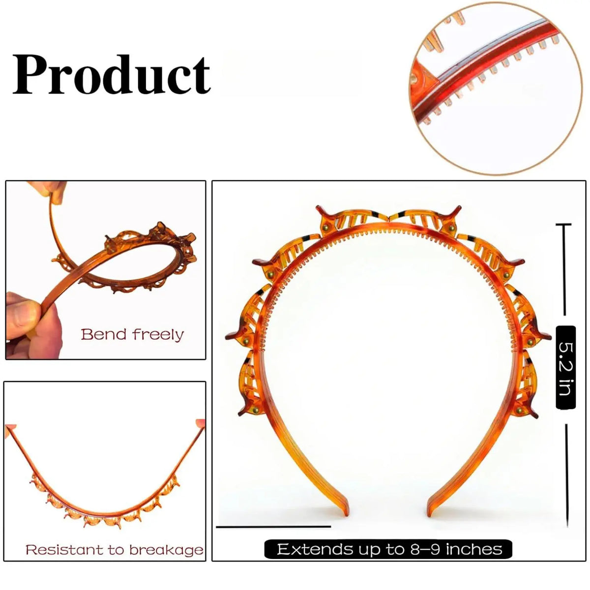 Women's Lacholin Minimalist Resin Headbands (4-Pack)