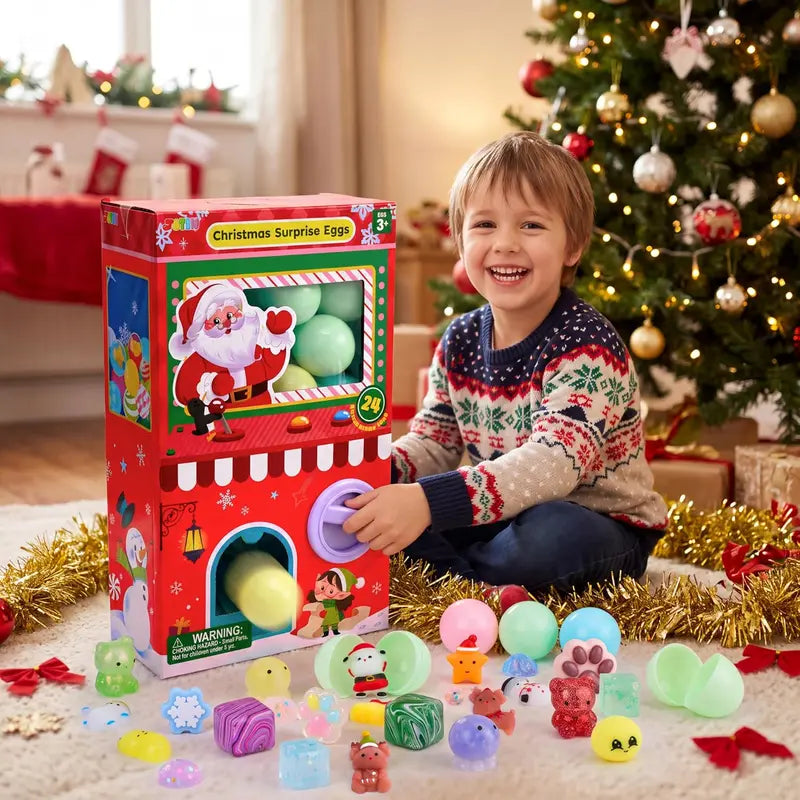2026 Christmas 24-Day Advent Calendar Gift Set - Dumpling Squishies, Glitter Fidget Toys, Blind Box Quirky Whimsical Stress-Relief Indoor Recreation Gifts for Kids