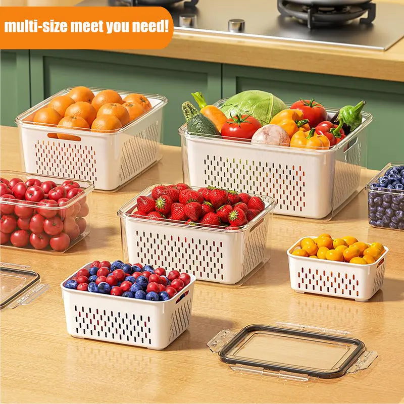 🍓 Refrigerator Food Storage Containers – Keep Fruits Fresh