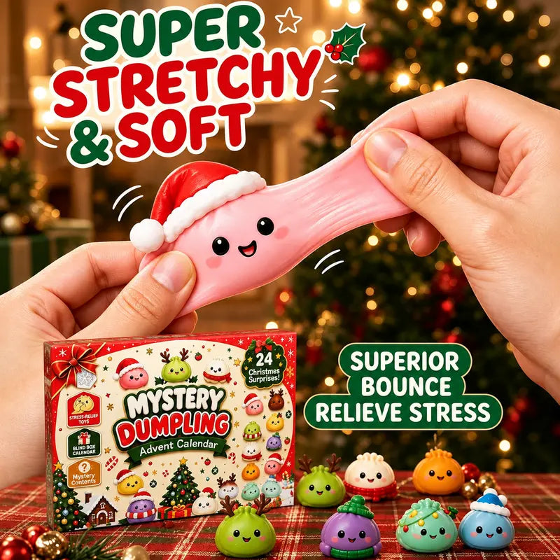 2026 Christmas 24-Day Advent Calendar Gift Set - Dumpling Squishies, Glitter Fidget Toys, Blind Box Quirky Whimsical Stress-Relief Indoor Recreation Gifts for Kids