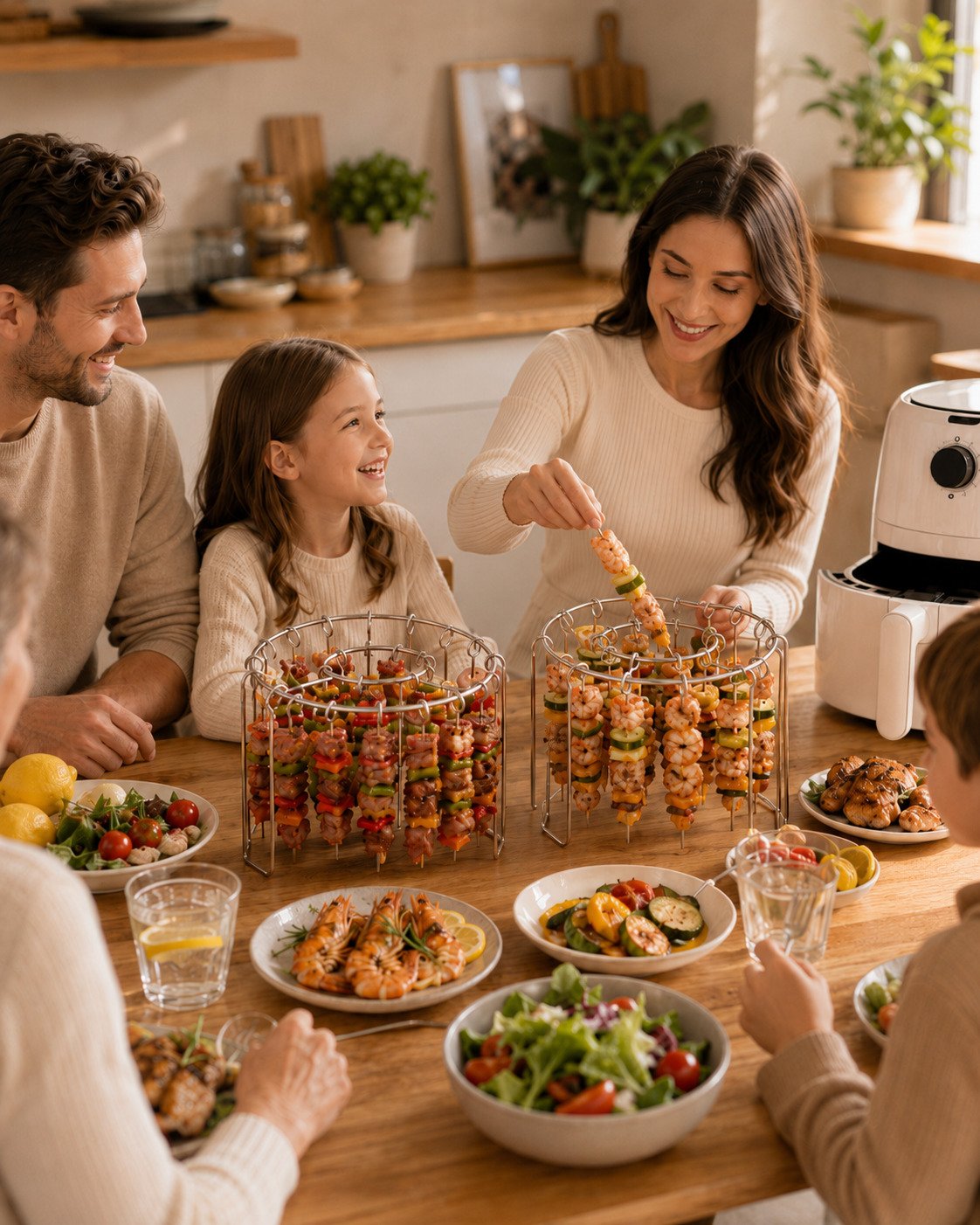 🔥Heat-Resistant Vertical Skewers Clavo Air Fryer Rack