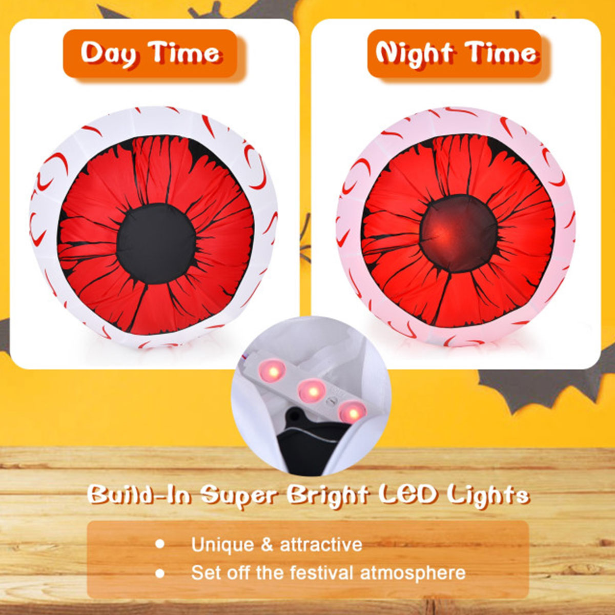3-Ft. Inflatable Halloween Eyeballs (Set of 2)