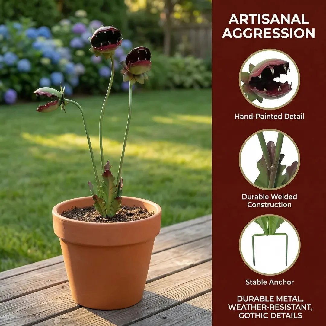 LAST DAY 49% OFF - Whimsical Metal Carnivorous Plant Garden Stake