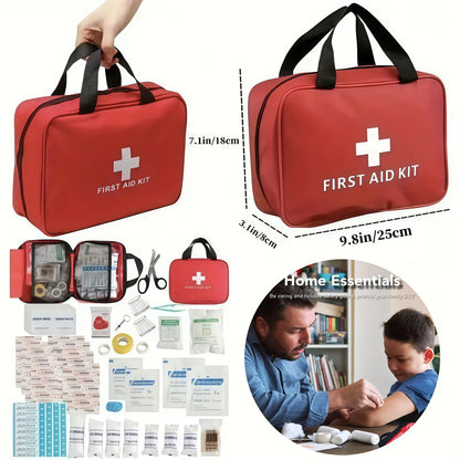 👩‍⚕️330-Piece Waterproof First Aid Kit for Home, Car & Outdoor Emergencies