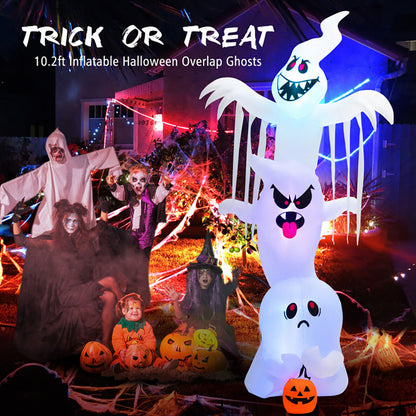 10' Inflatable Halloween Overlapping Ghosts