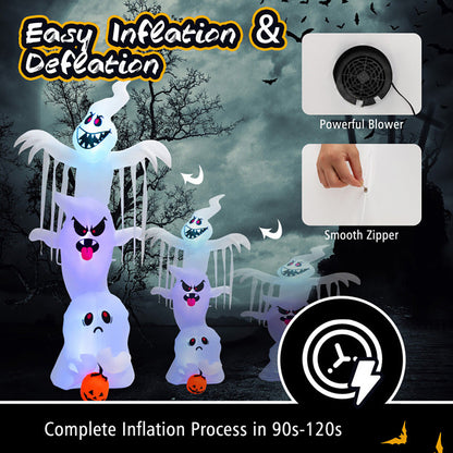 10' Inflatable Halloween Overlapping Ghosts