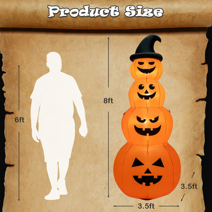 8' Inflatable Halloween Pumpkin Stack