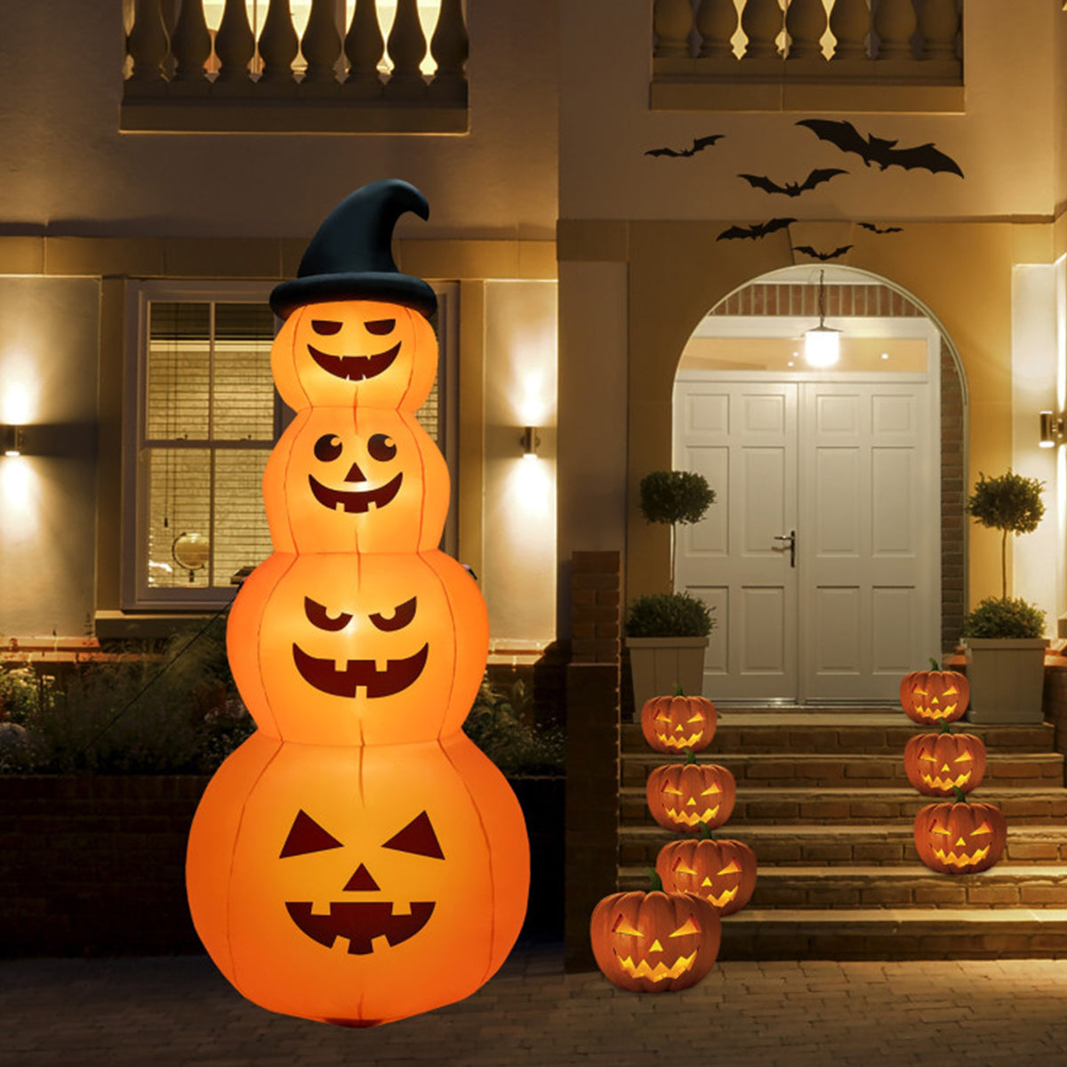 8' Inflatable Halloween Pumpkin Stack