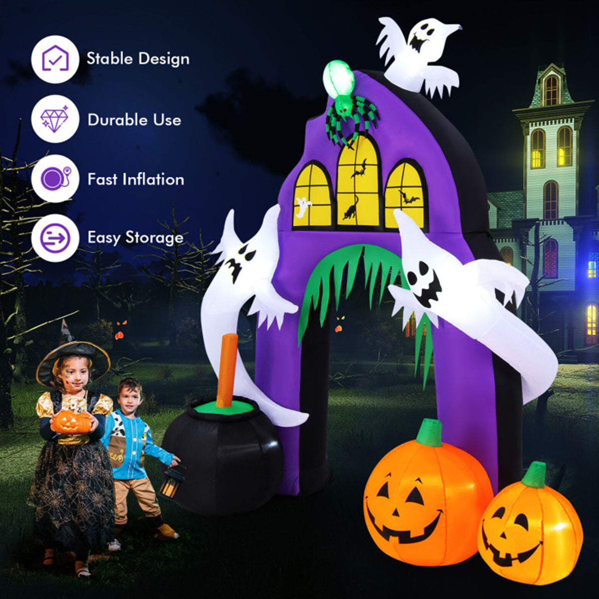 9' Inflatable Halloween Castle Archway