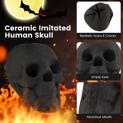 Ceramic Fireproof Fire Pit Skull