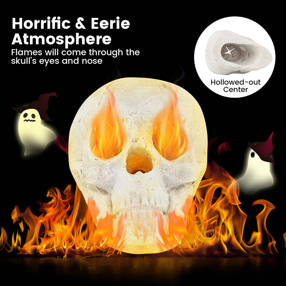 Ceramic Fireproof Fire Pit Skull