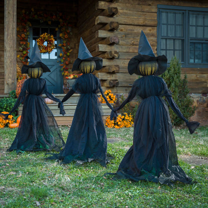 Lighted Outdoor Witch Stakes (Set of 3)