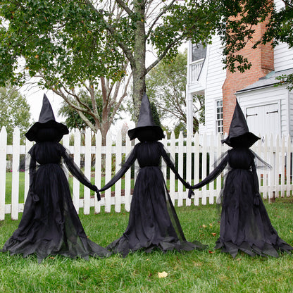 Lighted Outdoor Witch Stakes (Set of 3)