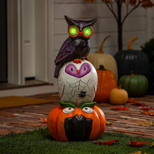 LED Stacked Halloween Figures Statue