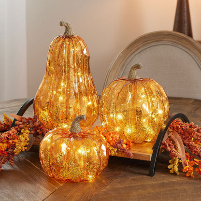 Illuminated Fall Gourd Set (Set of 3)