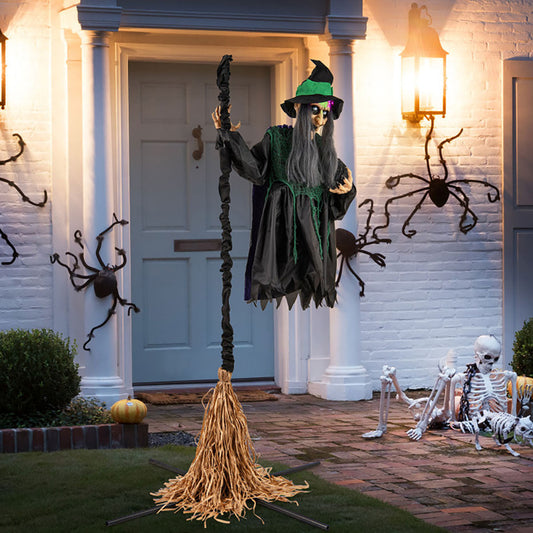 7 Ft. Mechanized LED Witch on Broom