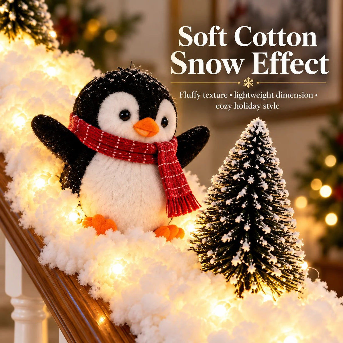 🔥Hot Sale 22% OFF🔥Playful Penguin Snowy Stair Railing Decor