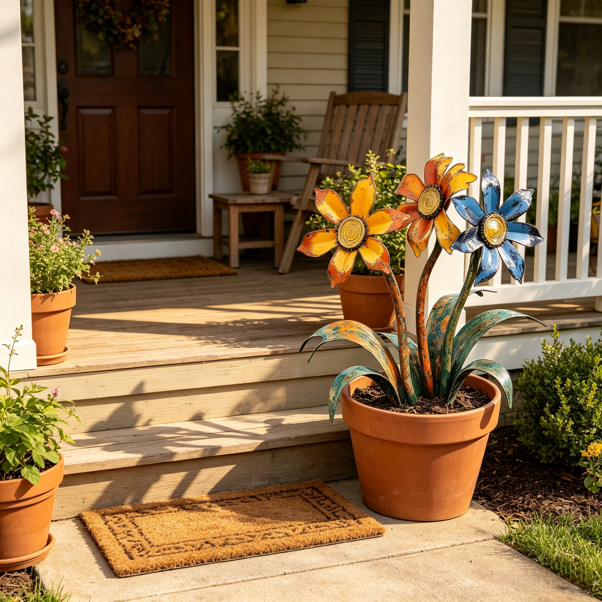 🌼2026 Mother's Day Gifts 55% Off--💖🎁Handcrafted Rustic Metal Flower Garden Stakes