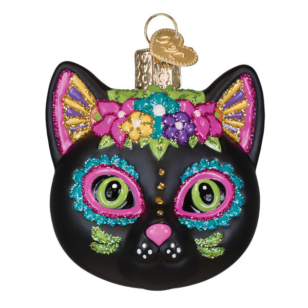 Old World Christmas Dia De Los Muertos Cat Halloween Ornament