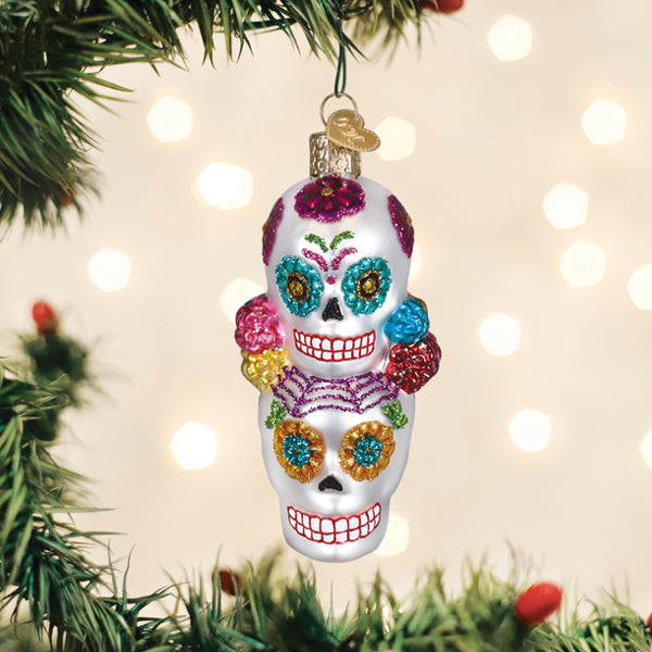 Old World Christmas Dia De Los Muertos Stacking Skulls Halloween Ornament
