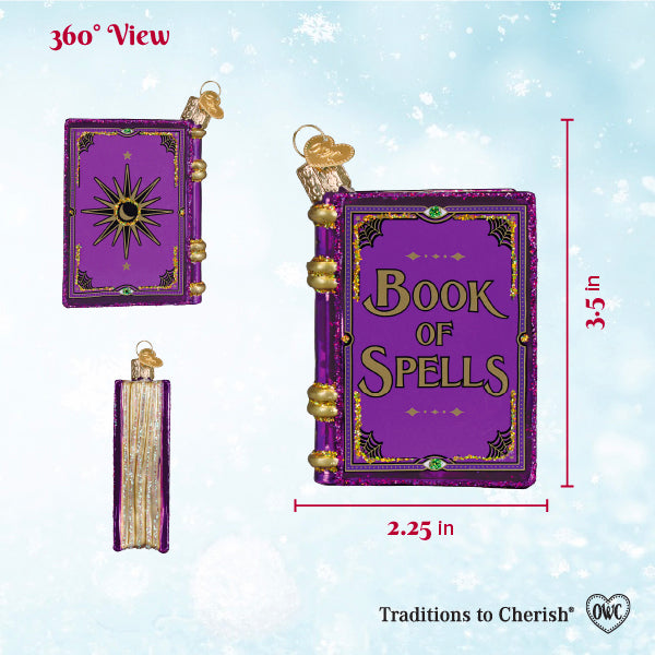 Old World Christmas Book Of Spells Halloween Ornament