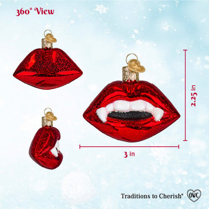 Old World Christmas Vampire Lips Halloween Ornament