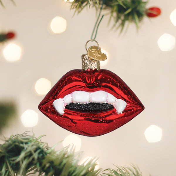 Old World Christmas Vampire Lips Halloween Ornament