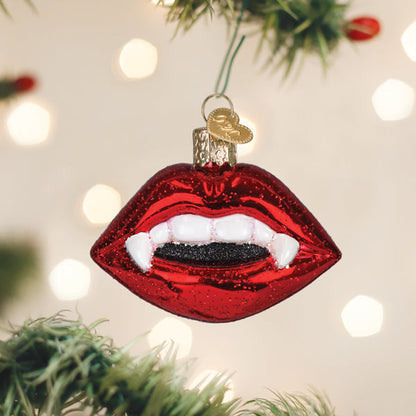 Old World Christmas Vampire Lips Halloween Ornament