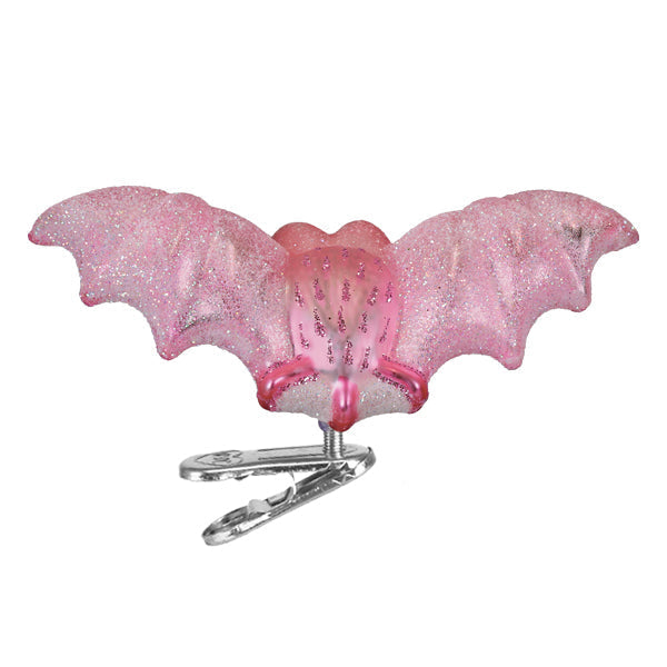 Old World Christmas Shimmering Pink Bat Halloween Ornament